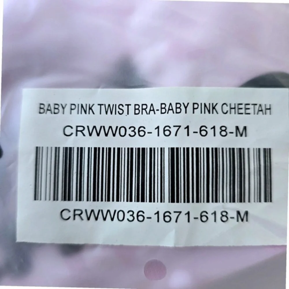 Civil Regime Baby Pink Cheetah Twist Bra Size Medium